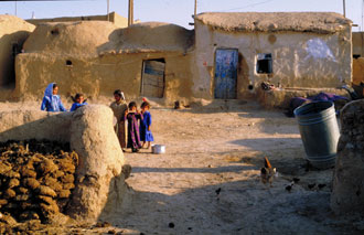 北シリアの伝統的な日乾煉瓦家屋