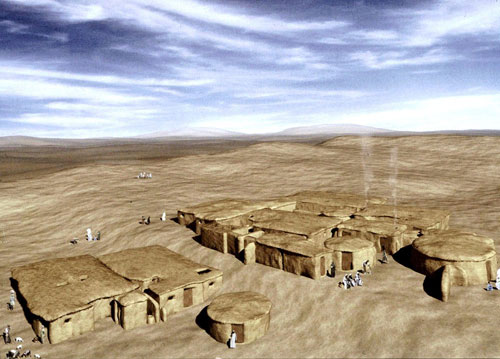 テル・サビ・アビヤド遺跡で見つかった 「焼失村落」の復元