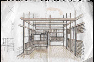 set sketch of a japanese house