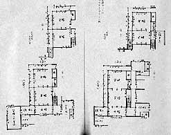 図8　『宗方姉妹』の家（左）、『晩春』の曽宮家（右）、一階・二階平面図