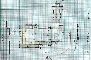 図10　『秋日和』のセット図面、間宮家の一階平面図