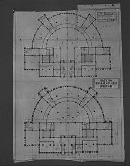 [大講堂実施平面図(縮尺100分の1)(施設部蔵)の画像]